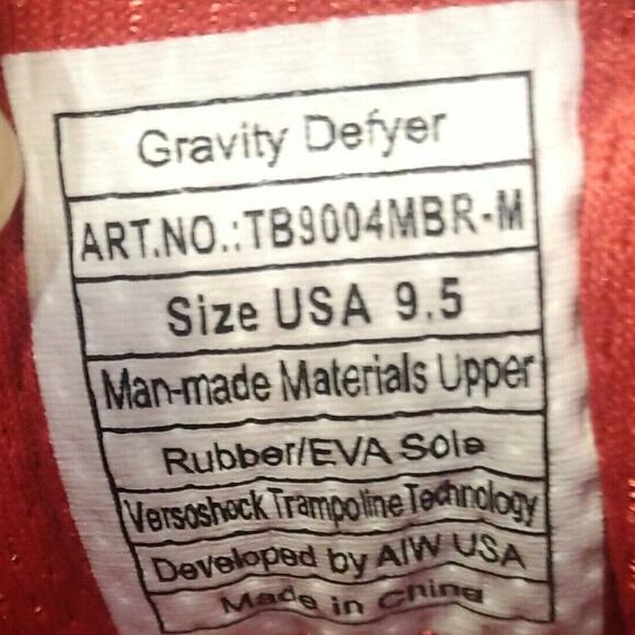 Gdefy Gravity Defyer Support Comfort Shoes TB9004MBR-M Black Red Silver Mens 9.5 - Picture 12 of 12